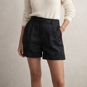 J.Crew Linen Blend Drapey Tailored Shorts Black Size 4